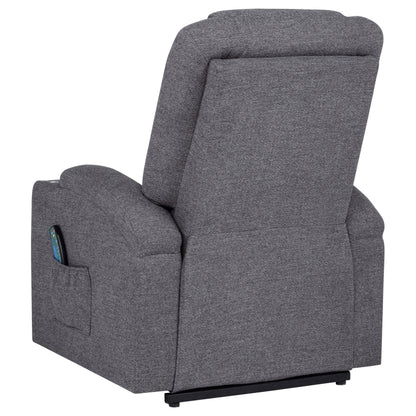  Coaster Furniture Louie 610453P Chenille Upholstered Power Lift Massage Chair - Grey IMAGE 4