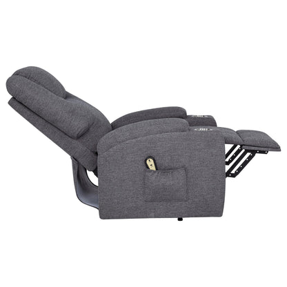  Coaster Furniture Louie 610453P Chenille Upholstered Power Lift Massage Chair - Grey IMAGE 5