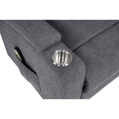  Coaster Furniture Louie 610453P Chenille Upholstered Power Lift Massage Chair - Grey IMAGE 6