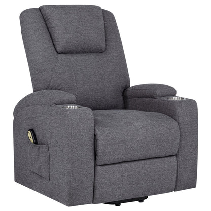  Coaster Furniture Louie 610453P Chenille Upholstered Power Lift Massage Chair - Grey IMAGE 9