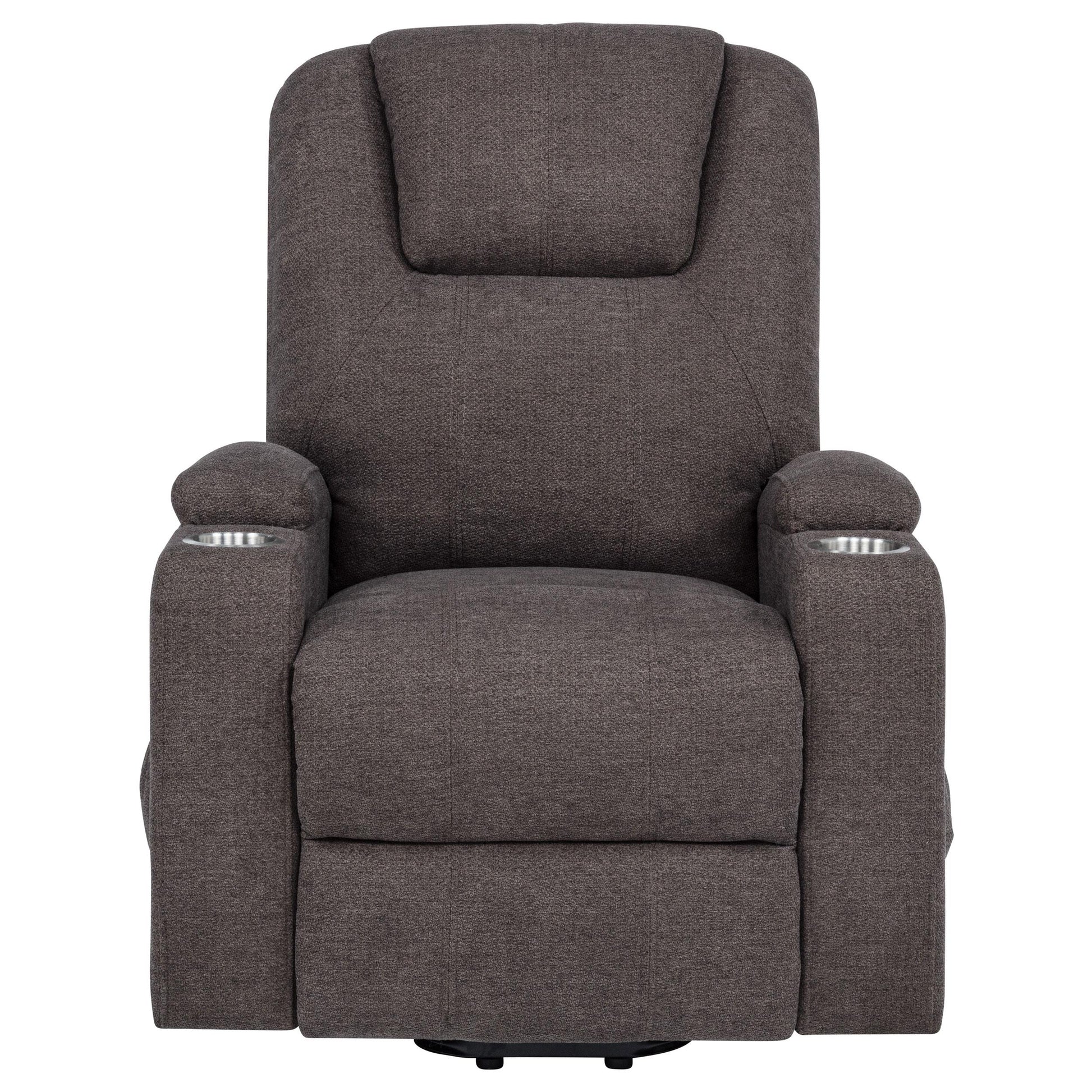  Coaster Furniture Louie 610463P Chenille Upholstered Power Lift Massage Chair - Brown IMAGE 7