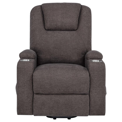  Coaster Furniture Louie 610463P Chenille Upholstered Power Lift Massage Chair - Brown IMAGE 7