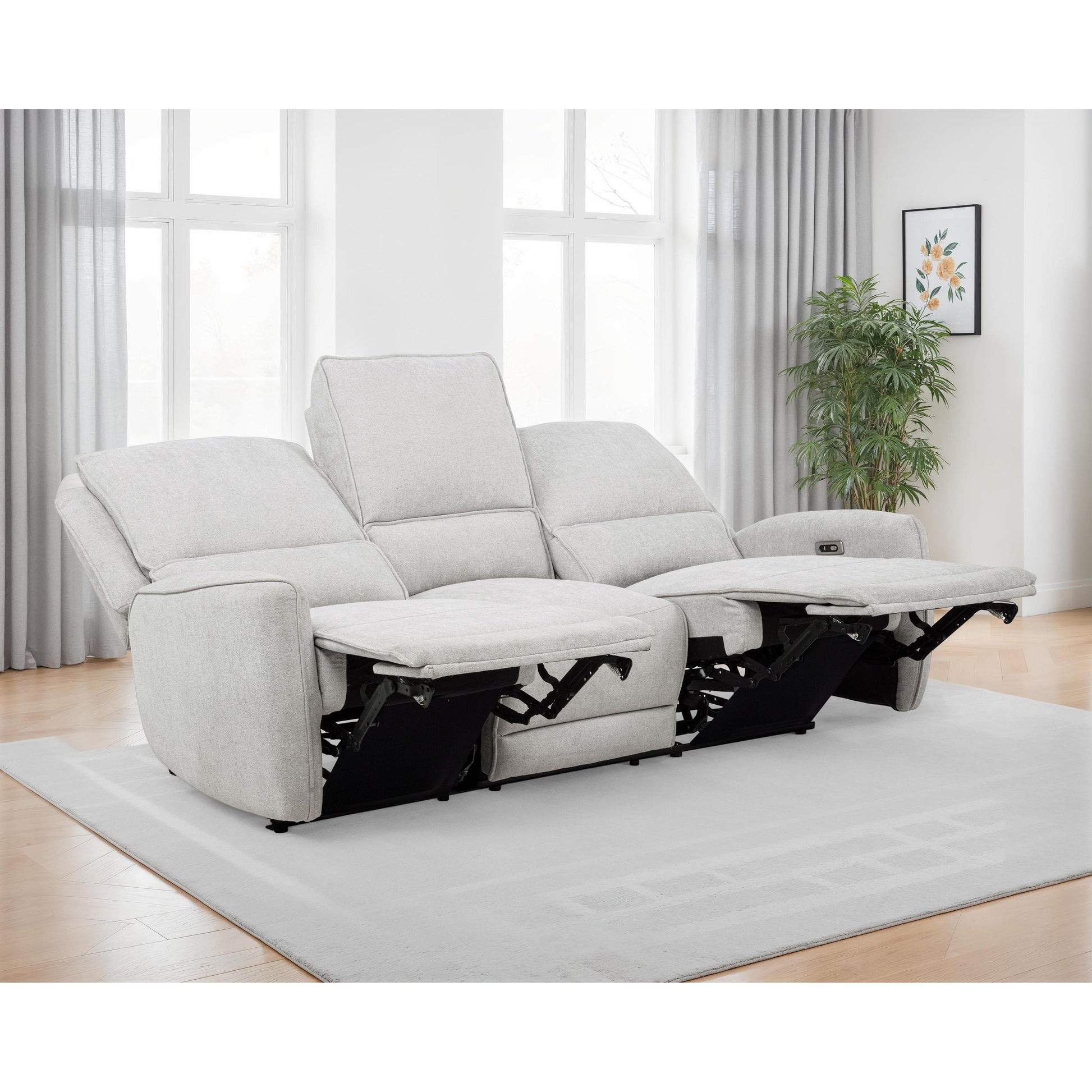  Coaster Furniture Sylmar 610521P Chenille Upholstered Power Reclining Sofa - Dove Grey IMAGE 12
