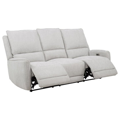  Coaster Furniture Sylmar 610521P Chenille Upholstered Power Reclining Sofa - Dove Grey IMAGE 15