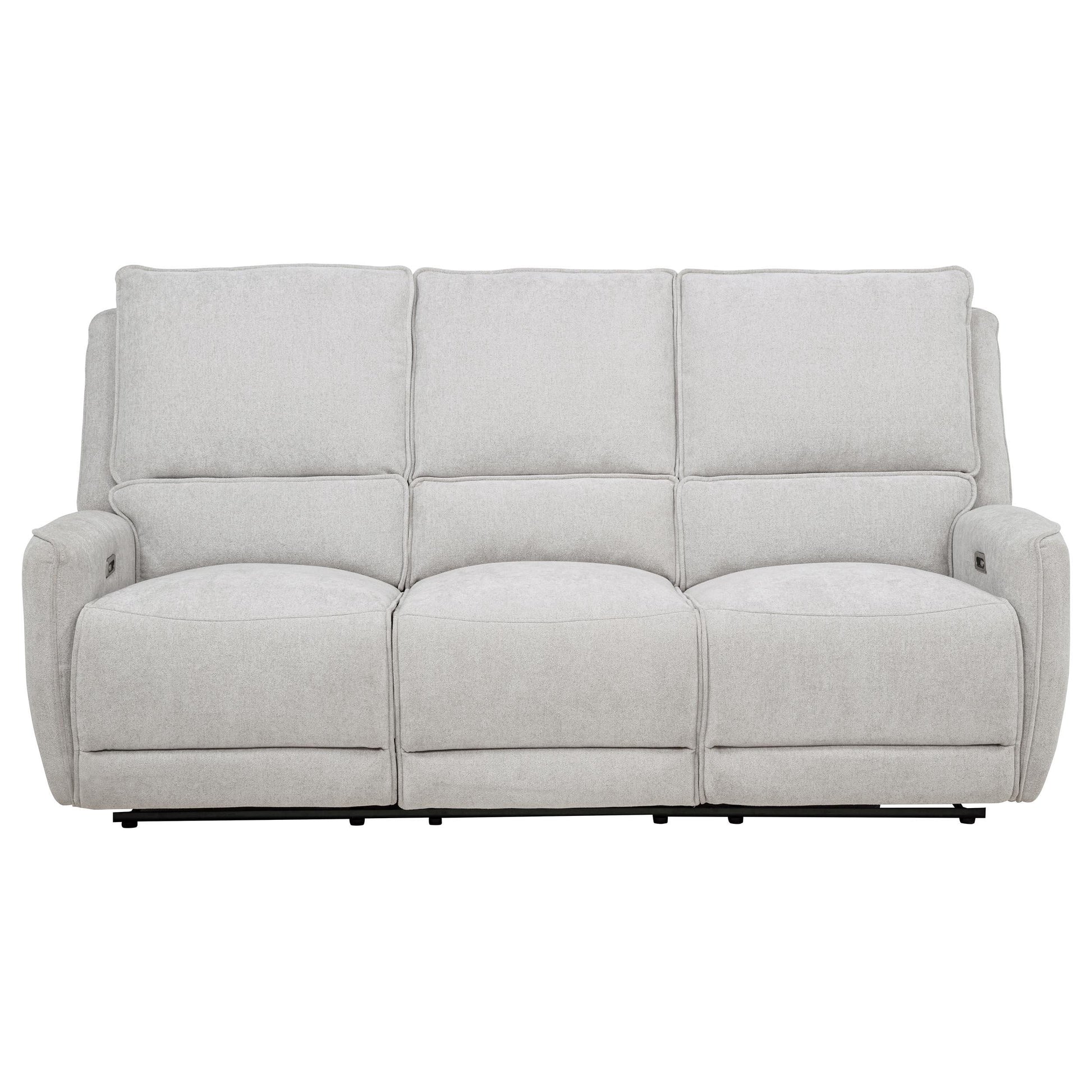  Coaster Furniture Sylmar 610521P Chenille Upholstered Power Reclining Sofa - Dove Grey IMAGE 4
