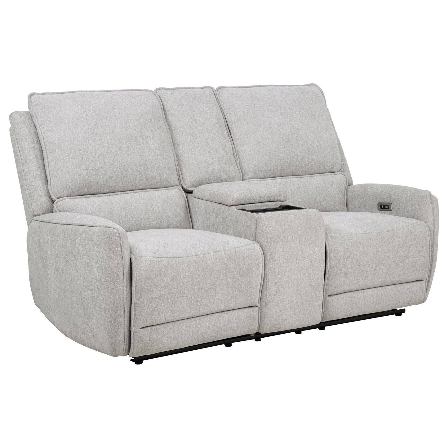  Coaster Furniture Sylmar 610522P Chenille Upholstered Power Reclining Loveseat - Dove Grey IMAGE 1