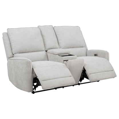  Coaster Furniture Sylmar 610522P Chenille Upholstered Power Reclining Loveseat - Dove Grey IMAGE 14