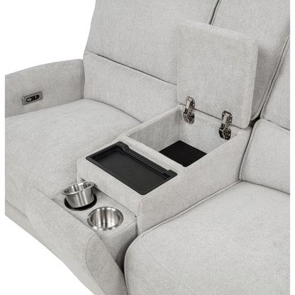  Coaster Furniture Sylmar 610522P Chenille Upholstered Power Reclining Loveseat - Dove Grey IMAGE 3