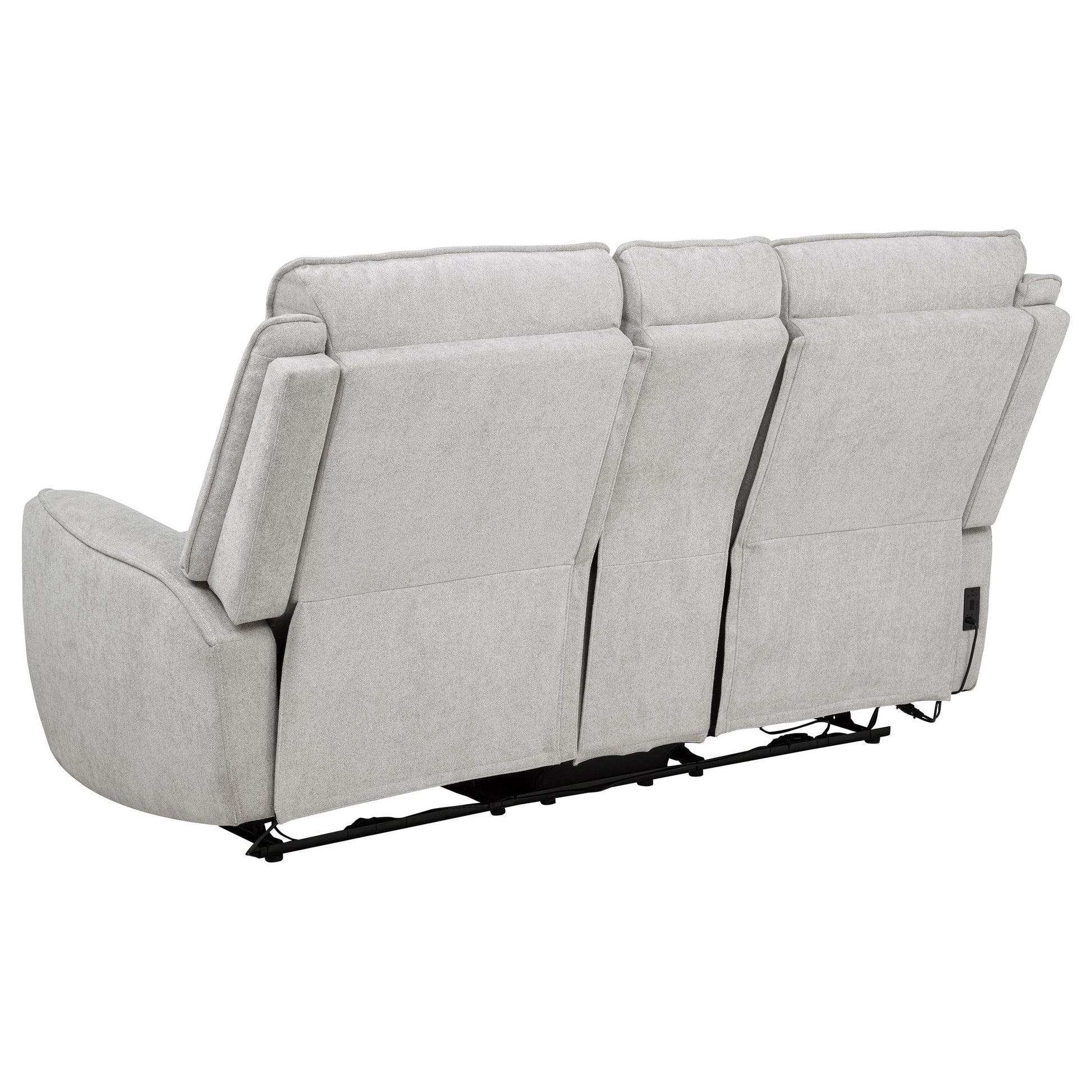  Coaster Furniture Sylmar 610522P Chenille Upholstered Power Reclining Loveseat - Dove Grey IMAGE 4