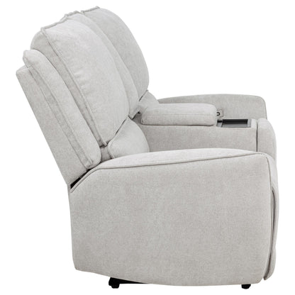  Coaster Furniture Sylmar 610522P Chenille Upholstered Power Reclining Loveseat - Dove Grey IMAGE 6