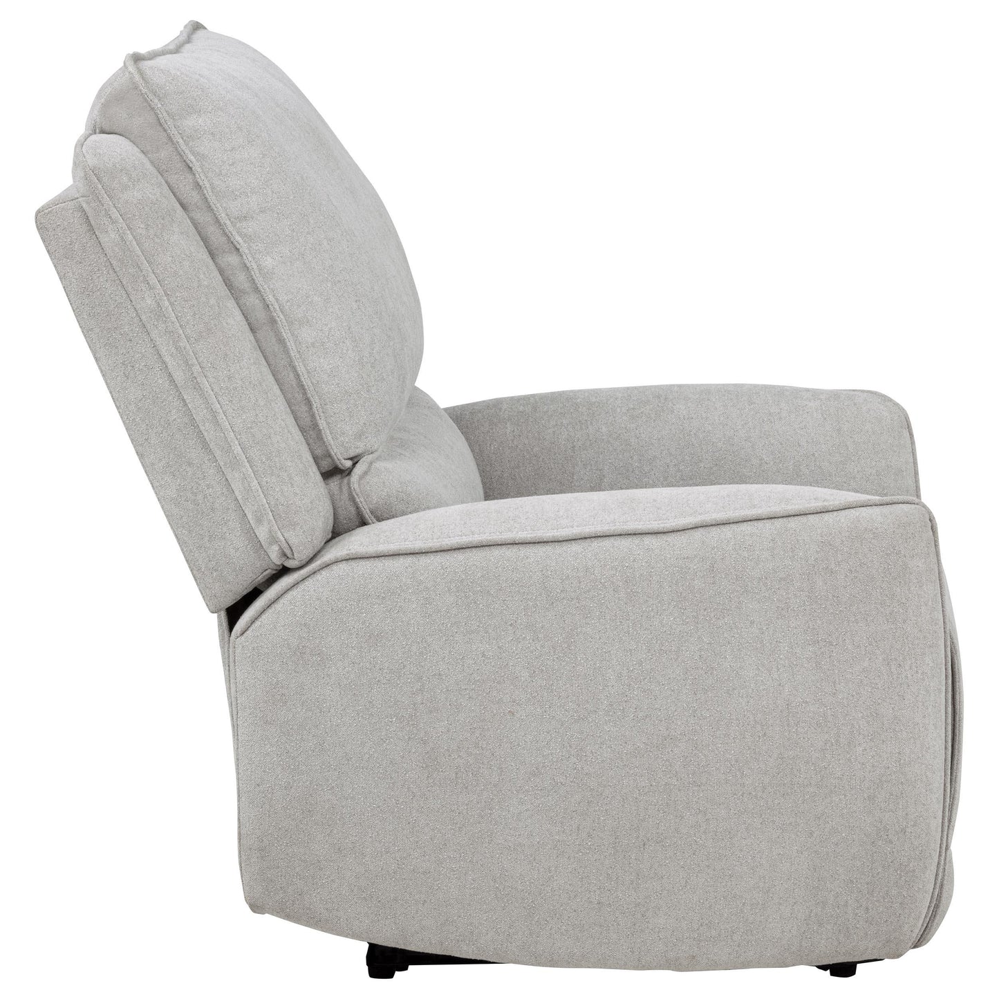  Coaster Furniture Sylmar 610523P Chenille Upholstered Power Recliner - Dove Grey IMAGE 4