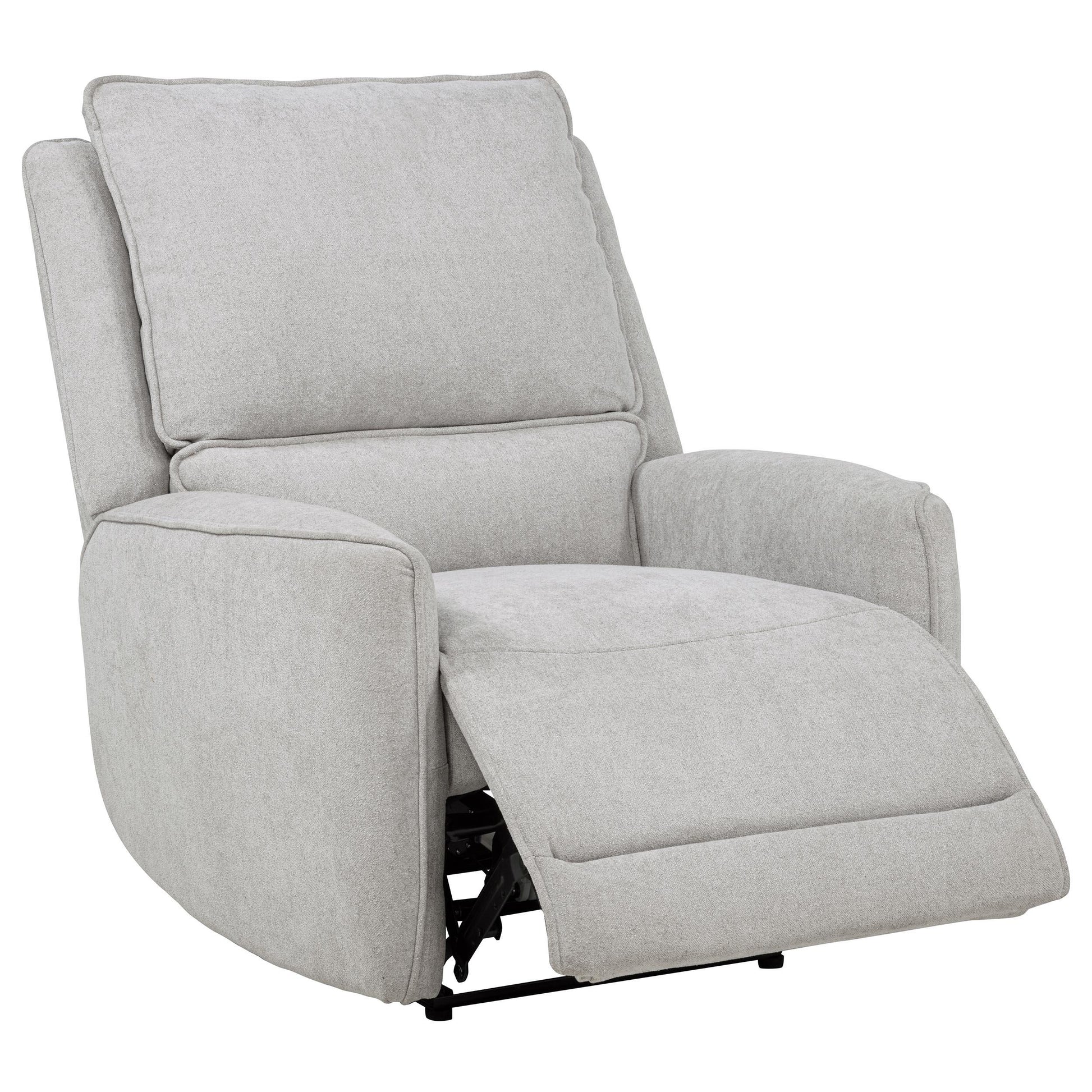  Coaster Furniture Sylmar 610523P Chenille Upholstered Power Recliner - Dove Grey IMAGE 7