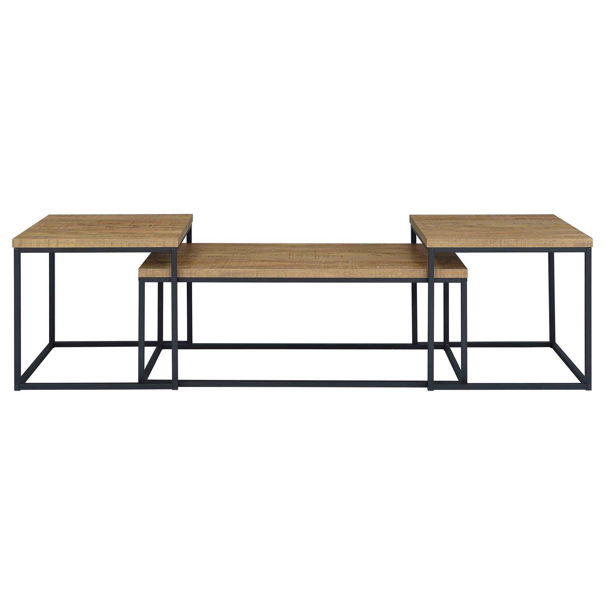  Coaster Furniture Straden 700144 3-piece Engineered Wood Coffee Table Set - Mango/Black IMAGE 1