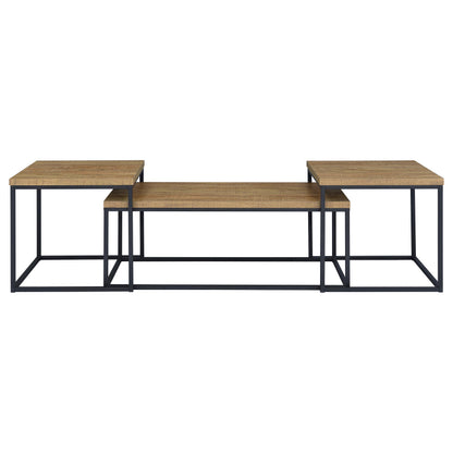  Coaster Furniture Straden 700144 3-piece Engineered Wood Coffee Table Set - Mango/Black IMAGE 1