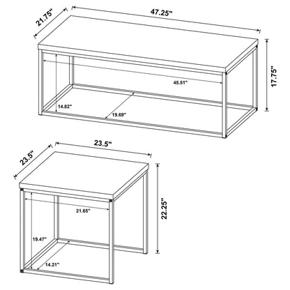  Coaster Furniture Straden 700144 3-piece Engineered Wood Coffee Table Set - Mango/Black IMAGE 10