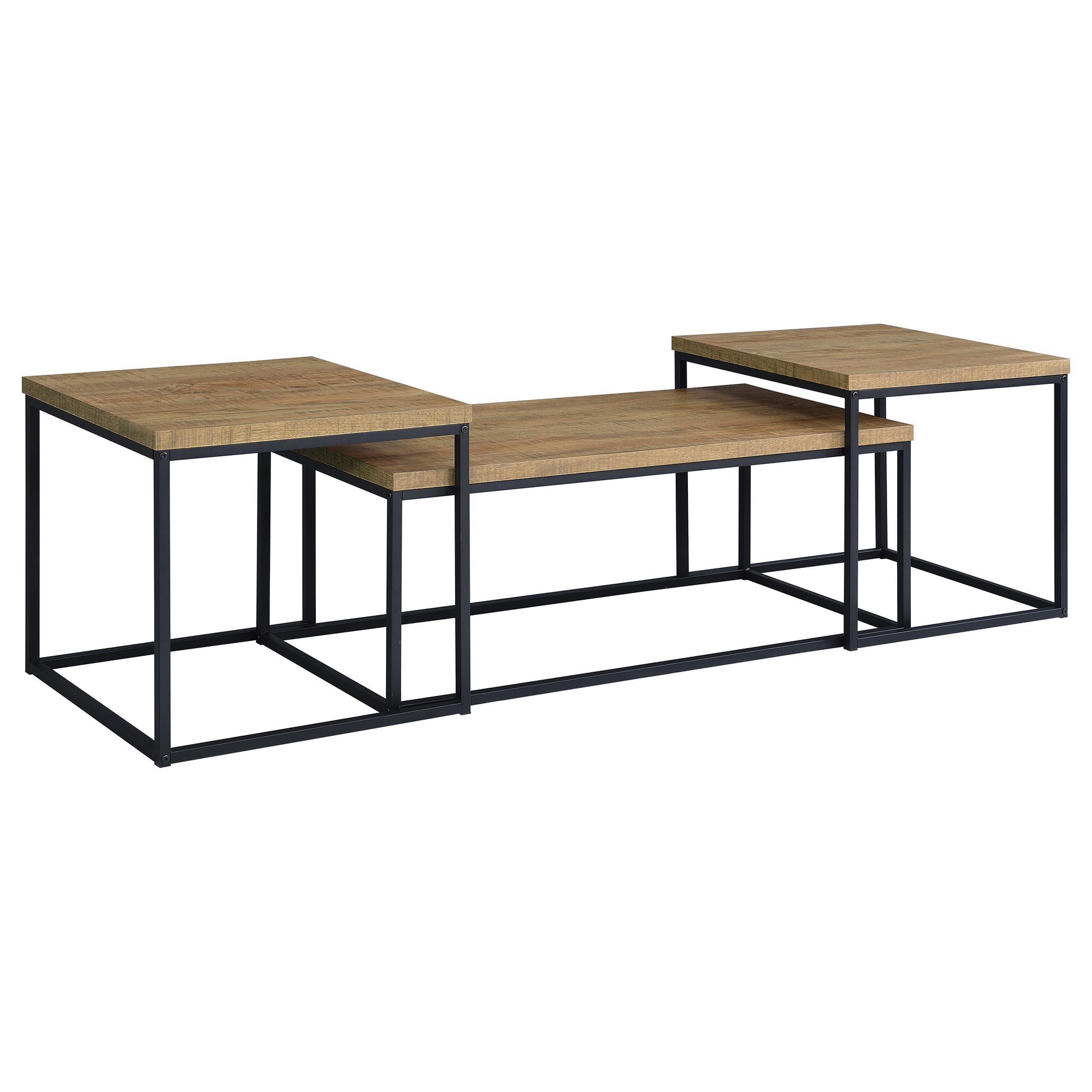 Coaster Furniture Straden 700144 3-piece Engineered Wood Coffee Table Set - Mango/Black IMAGE 11