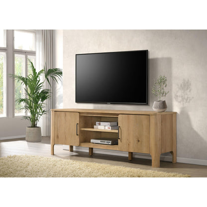  Coaster Furniture Rowe 701652 65-inch 2-door Wood TV Stand Media Console - Light Oak IMAGE 2