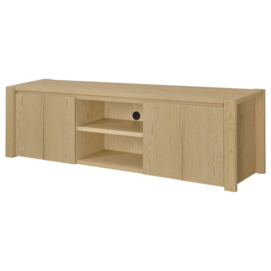  Coaster Furniture Laurelton 701653 78-inch 4-door TV Stand Media Console - Light Oak IMAGE 1