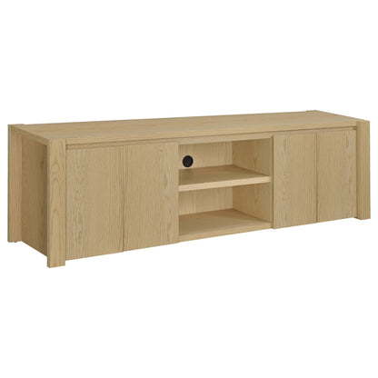  Coaster Furniture Laurelton 701653 78-inch 4-door TV Stand Media Console - Light Oak IMAGE 2