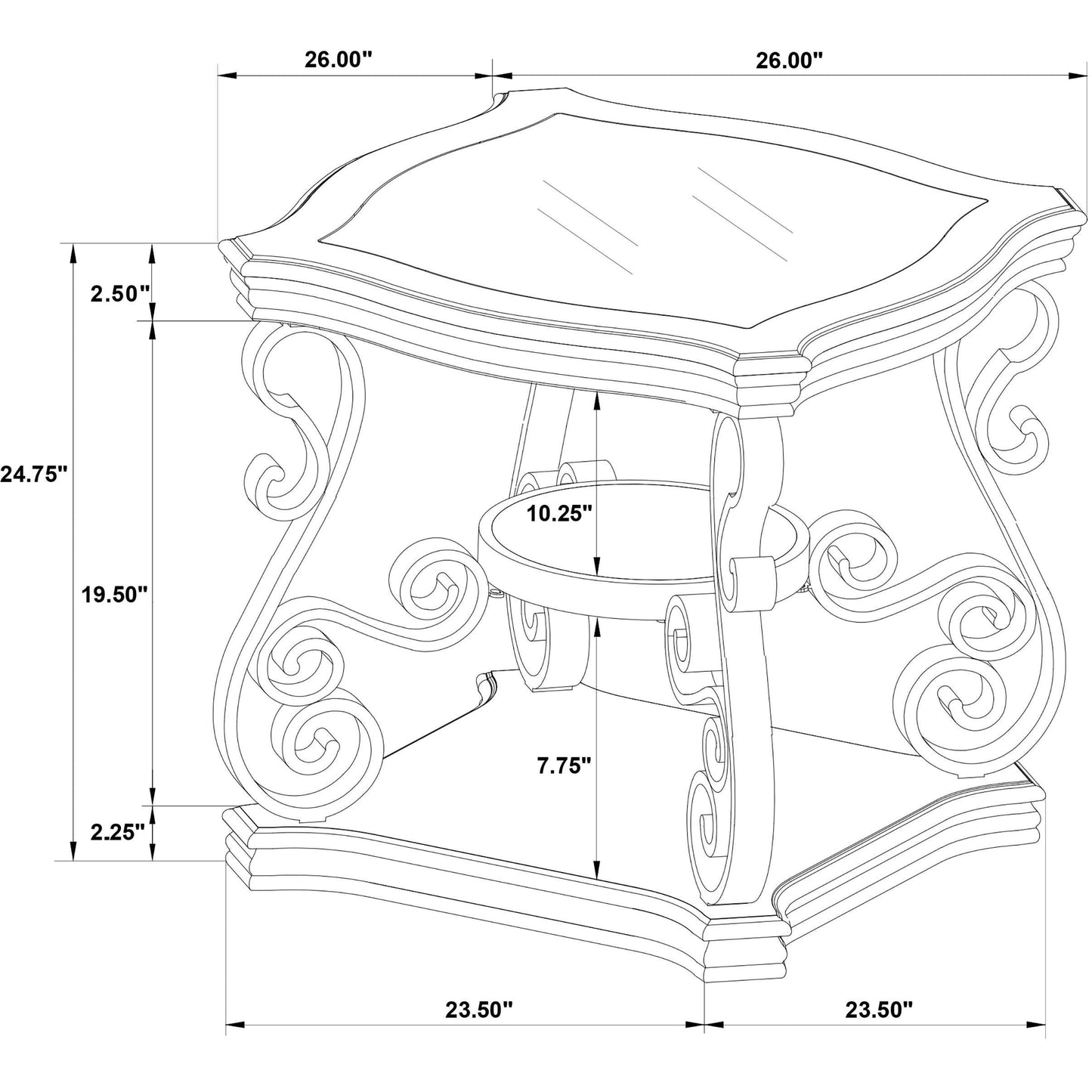  Coaster Furniture Laney 702448-S2 2-piece Glass Top Coffee and End Table Set - Dark Merlot IMAGE 10