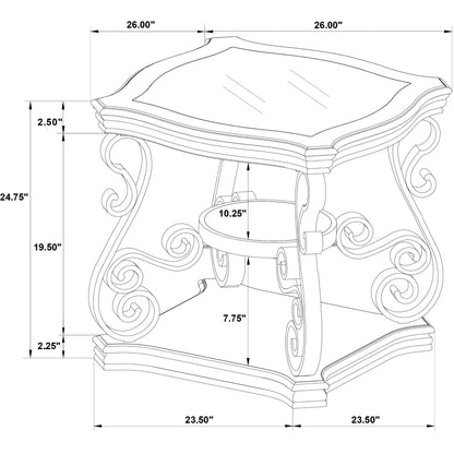  Coaster Furniture Laney 702448-S2 2-piece Glass Top Coffee and End Table Set - Dark Merlot IMAGE 10