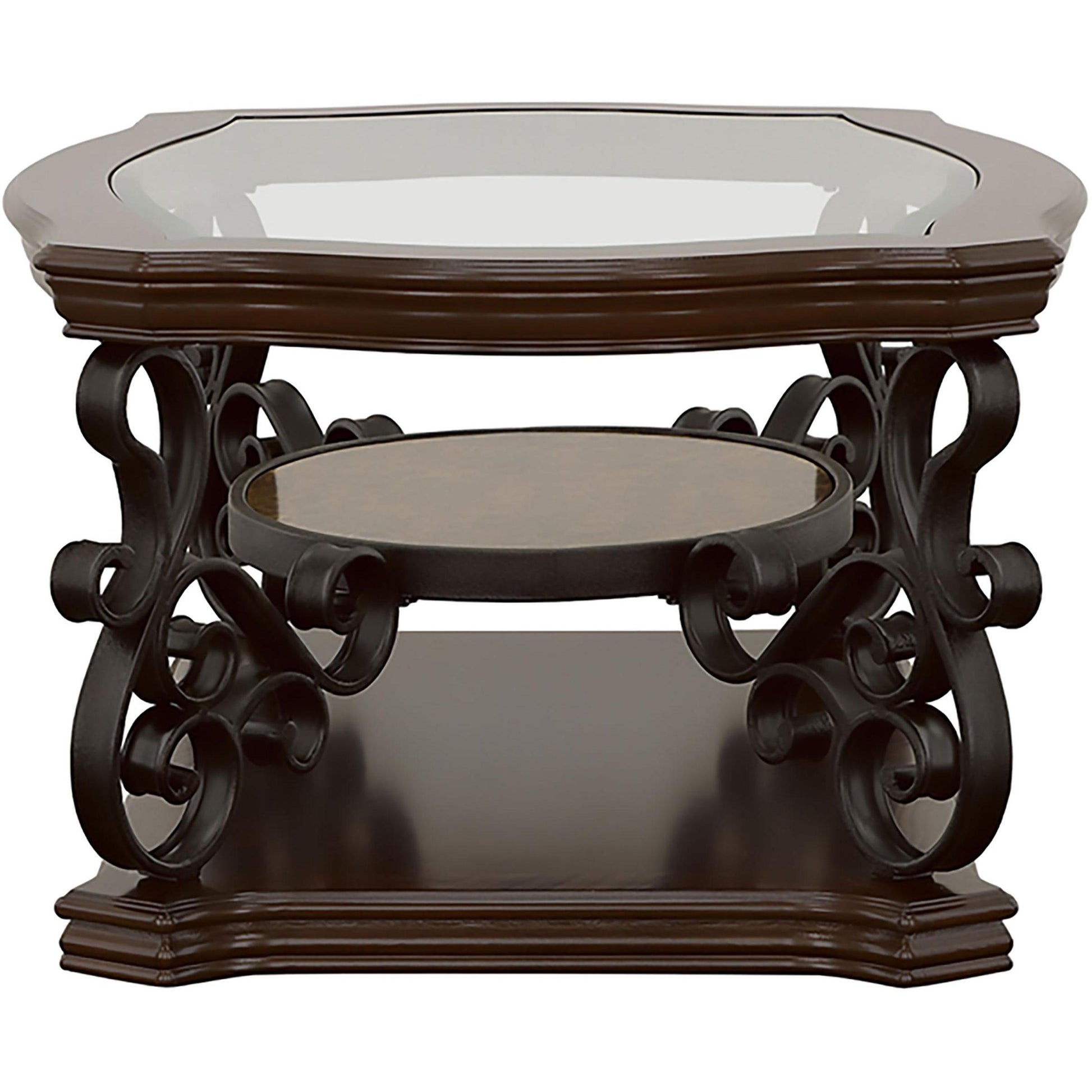  Coaster Furniture Laney 702448-S2 2-piece Glass Top Coffee and End Table Set - Dark Merlot IMAGE 7