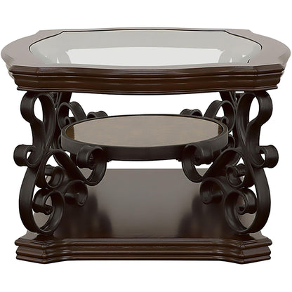  Coaster Furniture Laney 702448-S2 2-piece Glass Top Coffee and End Table Set - Dark Merlot IMAGE 7