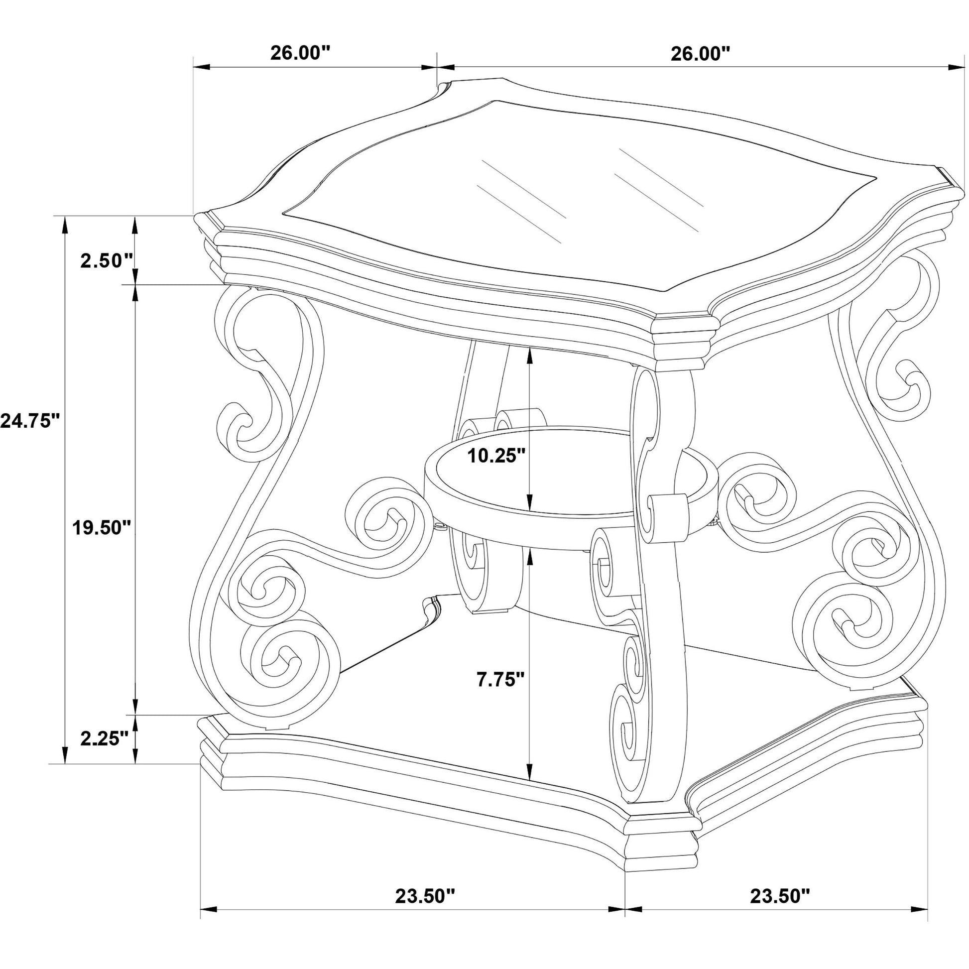  Coaster Furniture Laney 702448-S3 3-piece Glass Top Coffee and End Table Set - Dark Merlot IMAGE 10