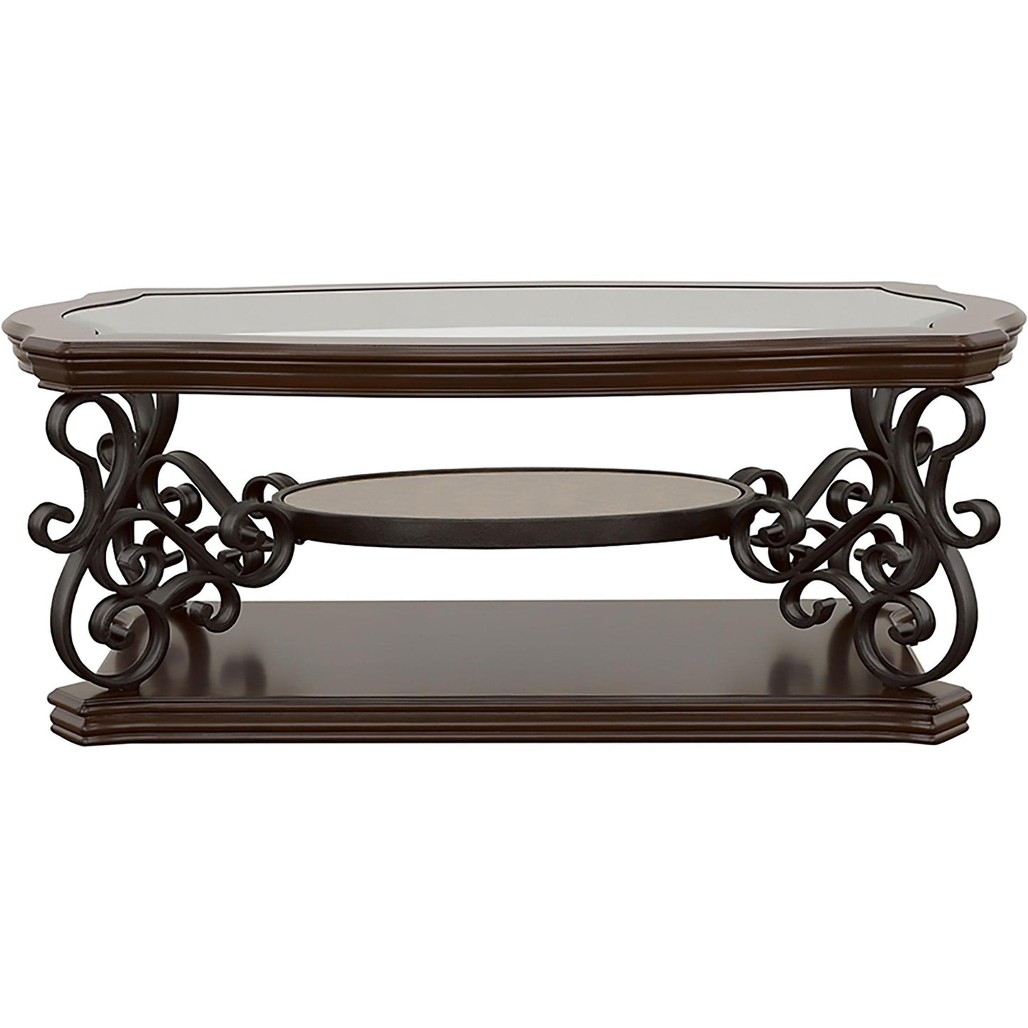  Coaster Furniture Laney 702448-S3 3-piece Glass Top Coffee and End Table Set - Dark Merlot IMAGE 6