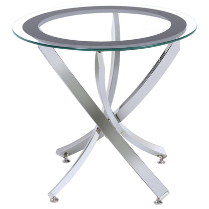  Coaster Furniture Brooke 702588-S3 3-piece Round Coffee and End Table Set - Chrome IMAGE 3