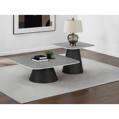  Coaster Furniture Eason 703500 2-piece Cocktail Coffee Table Set - Concrete/Black IMAGE 2