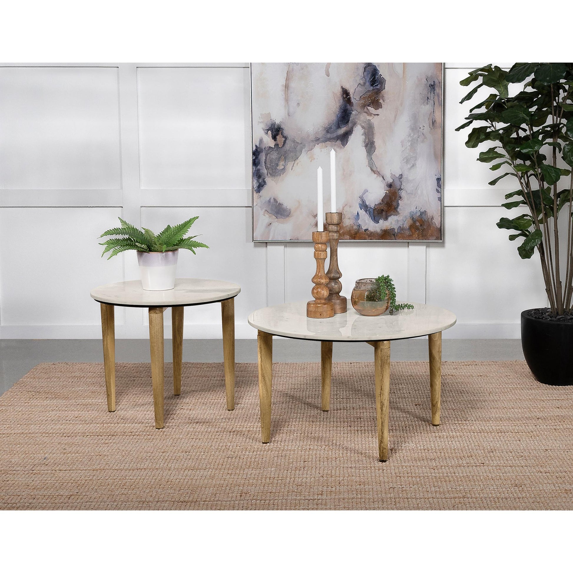  Coaster Furniture Aldis 703718-S2 2-piece Coffee and End Table Set - White IMAGE 2