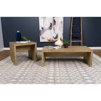  Coaster Furniture Lynette 704128-S2 2-piece Rectangular Coffee and End Table Set - Mango IMAGE 2