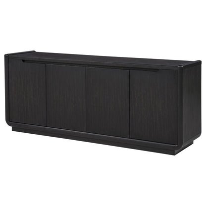  Coaster Furniture Leandro 704633 72-inch 4-door TV Stand Media Console - Burnished Black IMAGE 1