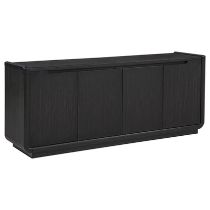 Coaster Furniture Leandro 704633 72-inch 4-door TV Stand Media Console - Burnished Black IMAGE 4