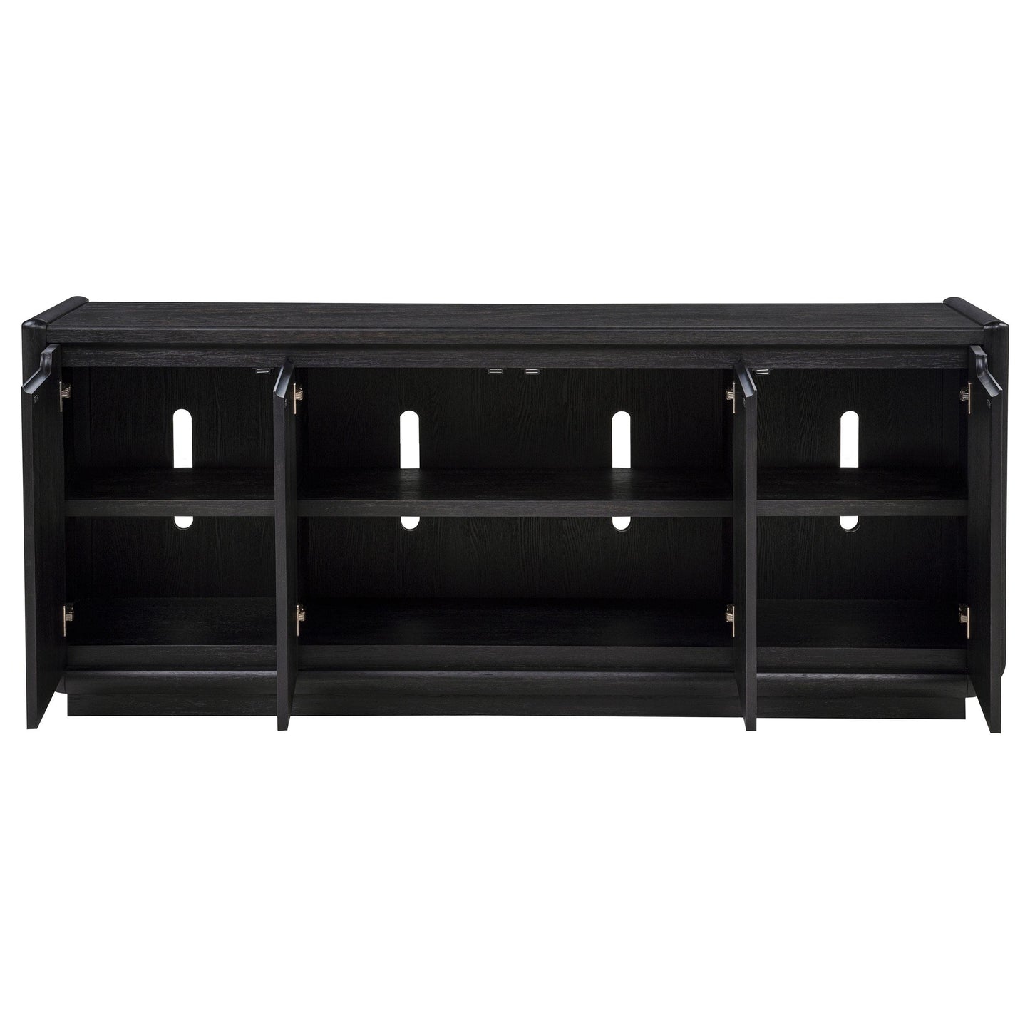  Coaster Furniture Leandro 704633 72-inch 4-door TV Stand Media Console - Burnished Black IMAGE 9