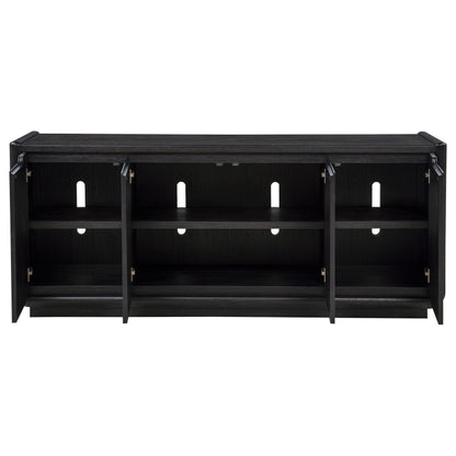  Coaster Furniture Leandro 704633 72-inch 4-door TV Stand Media Console - Burnished Black IMAGE 9