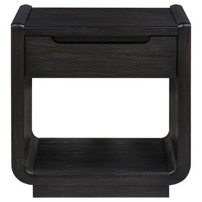  Coaster Furniture Leandro 704637 1-drawer Wood Occasional End Table - Burnished Black IMAGE 10
