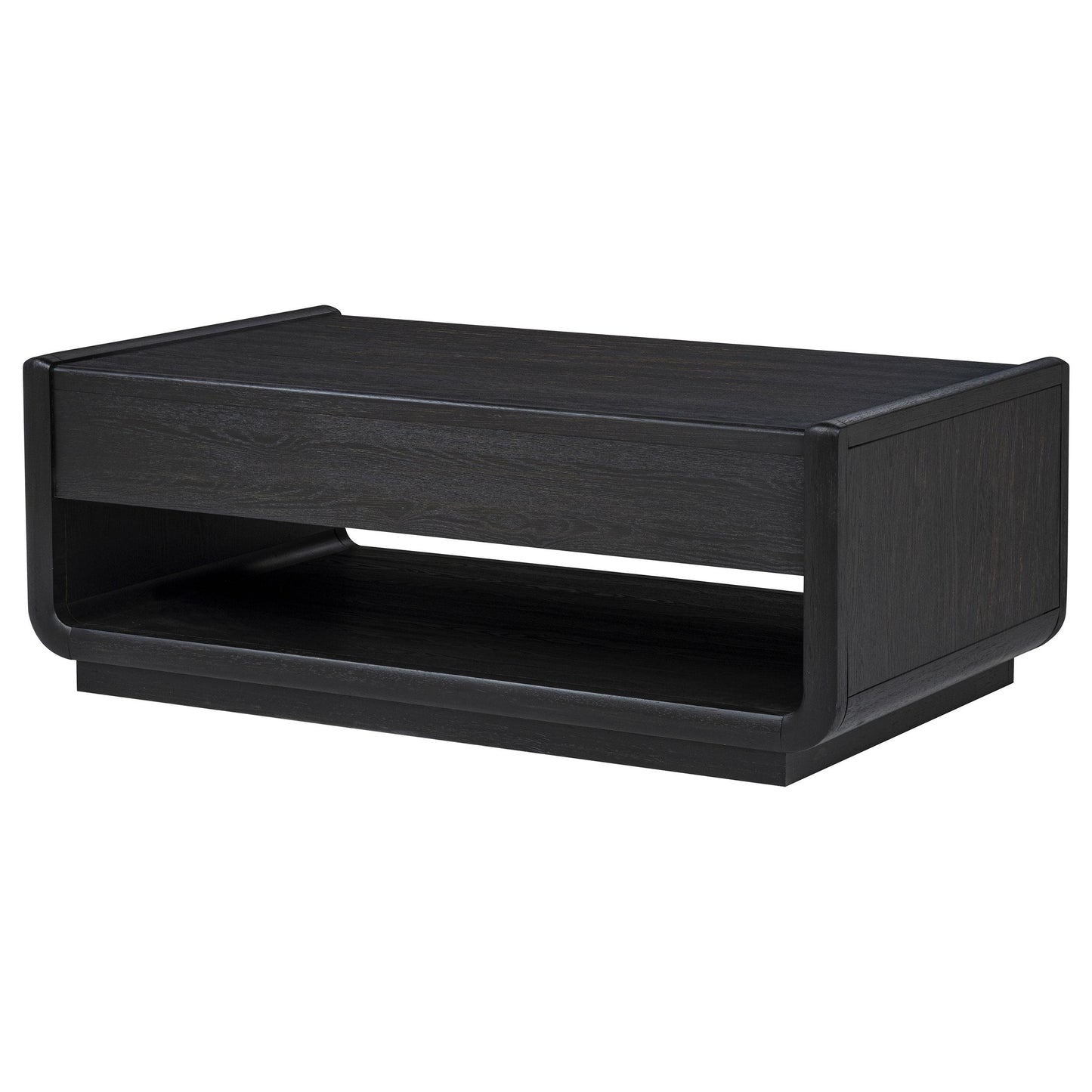  Coaster Furniture Leandro 704638 2-drawer Wood Coffee Table - Burnished Black IMAGE 1