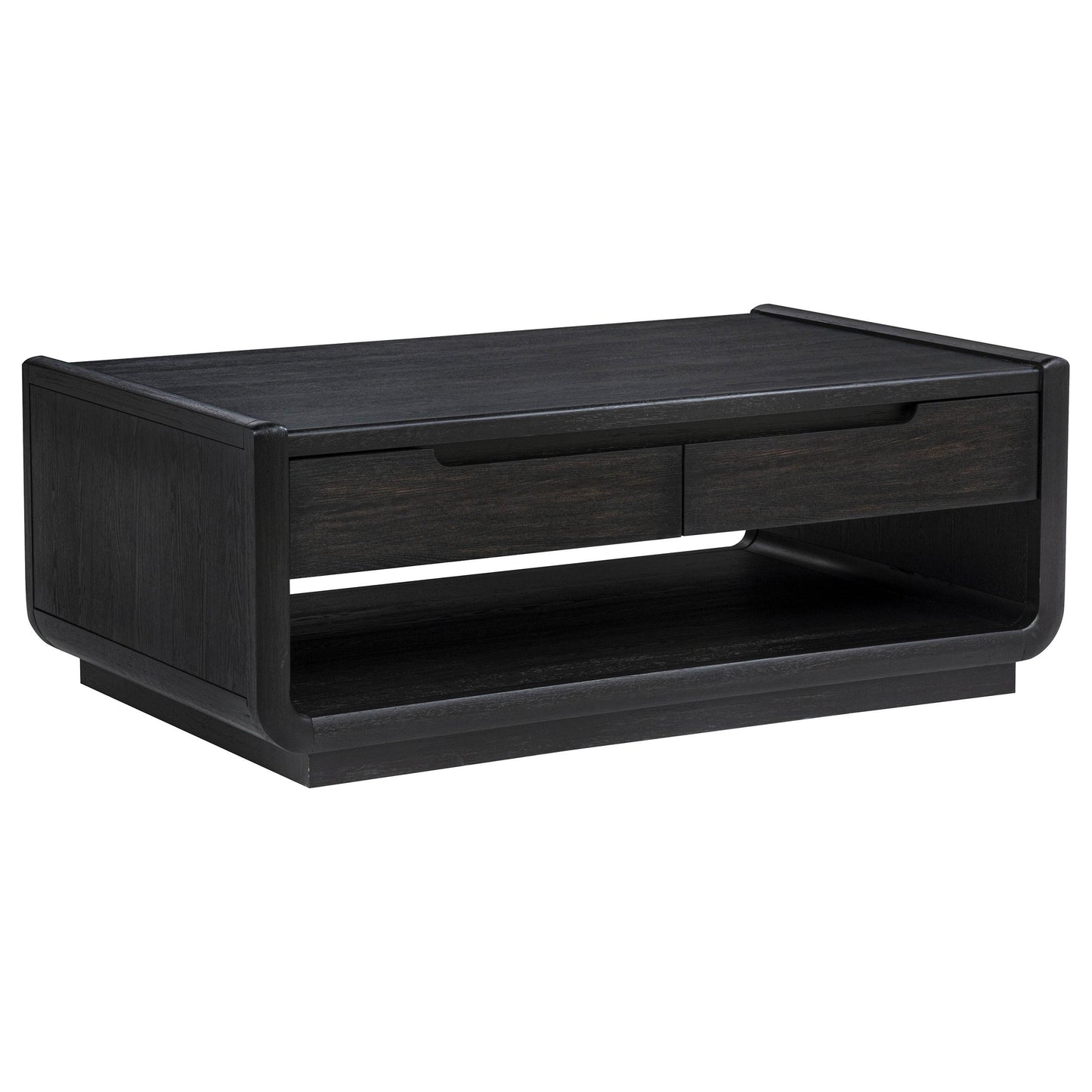  Coaster Furniture Leandro 704638 2-drawer Wood Coffee Table - Burnished Black IMAGE 3