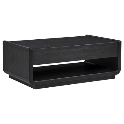  Coaster Furniture Leandro 704638 2-drawer Wood Coffee Table - Burnished Black IMAGE 7