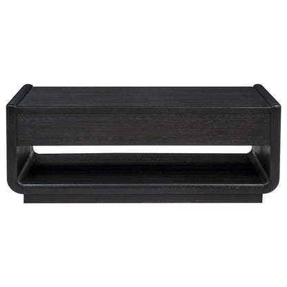  Coaster Furniture Leandro 704638 2-drawer Wood Coffee Table - Burnished Black IMAGE 8