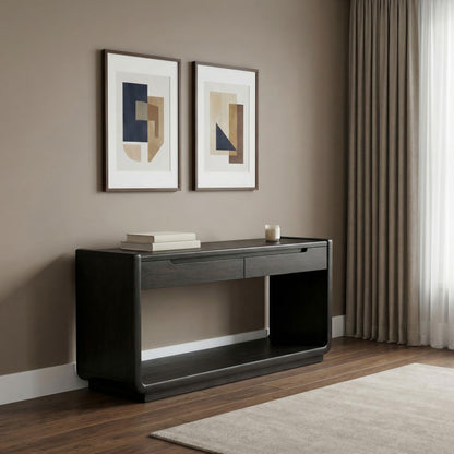  Coaster Furniture Leandro 704639 2-drawer Entryway Sofa Console Table - Burnished Black IMAGE 2