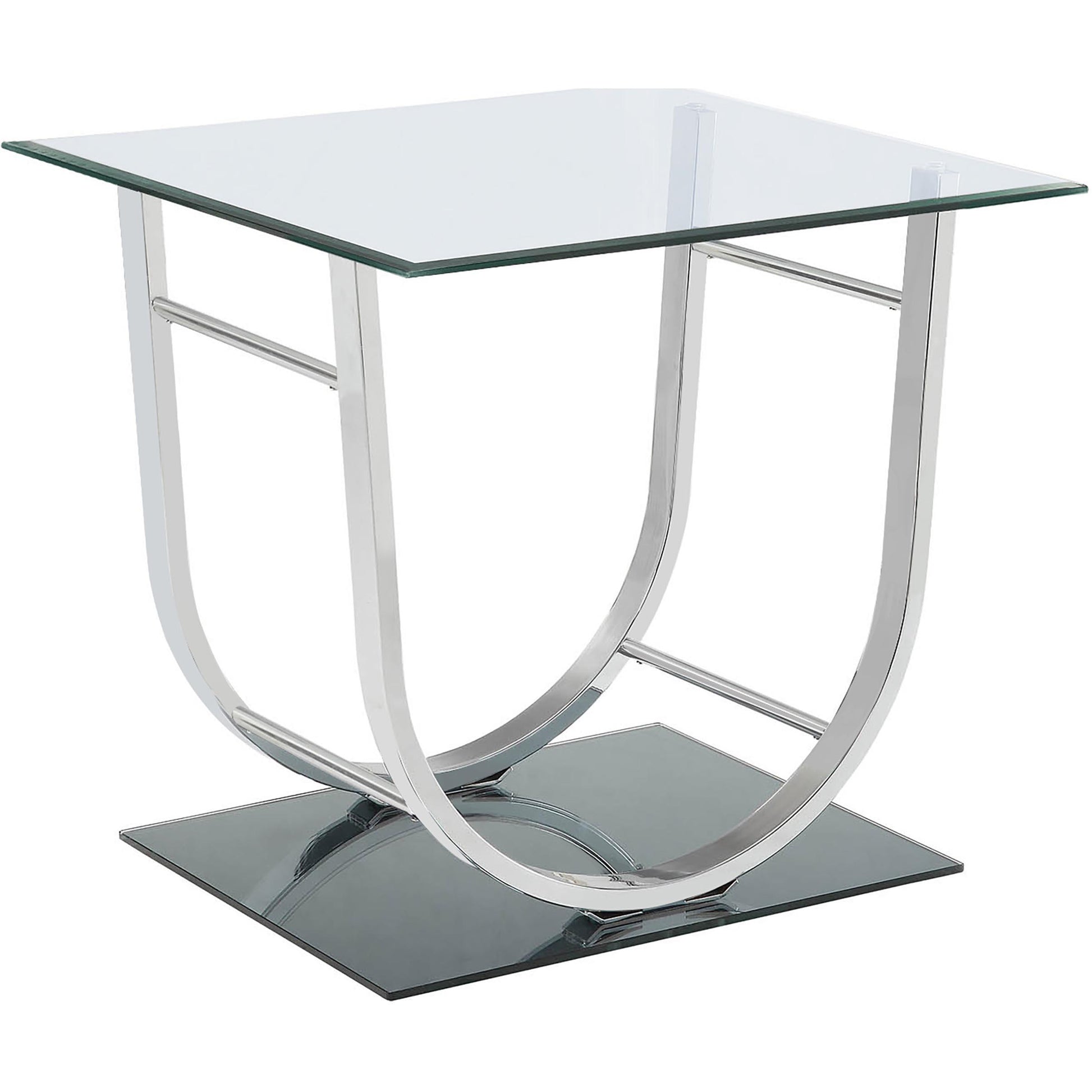  Coaster Furniture Danville 704988-S2 2-piece Glass Top Coffee and End Table Set - Chrome IMAGE 3