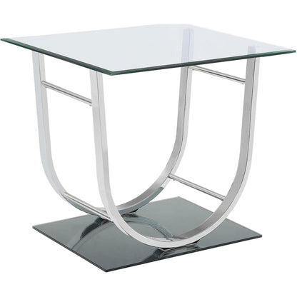  Coaster Furniture Danville 704988-S2 2-piece Glass Top Coffee and End Table Set - Chrome IMAGE 3