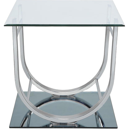  Coaster Furniture Danville 704988-S2 2-piece Glass Top Coffee and End Table Set - Chrome IMAGE 4
