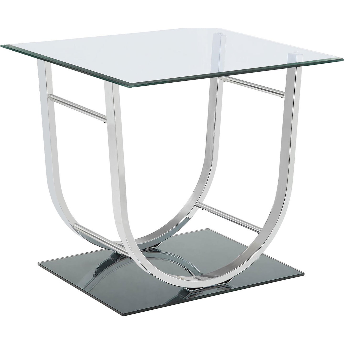  Coaster Furniture Danville 704988-S3 3-piece Glass Top Coffee and End Table Set - Chrome IMAGE 3