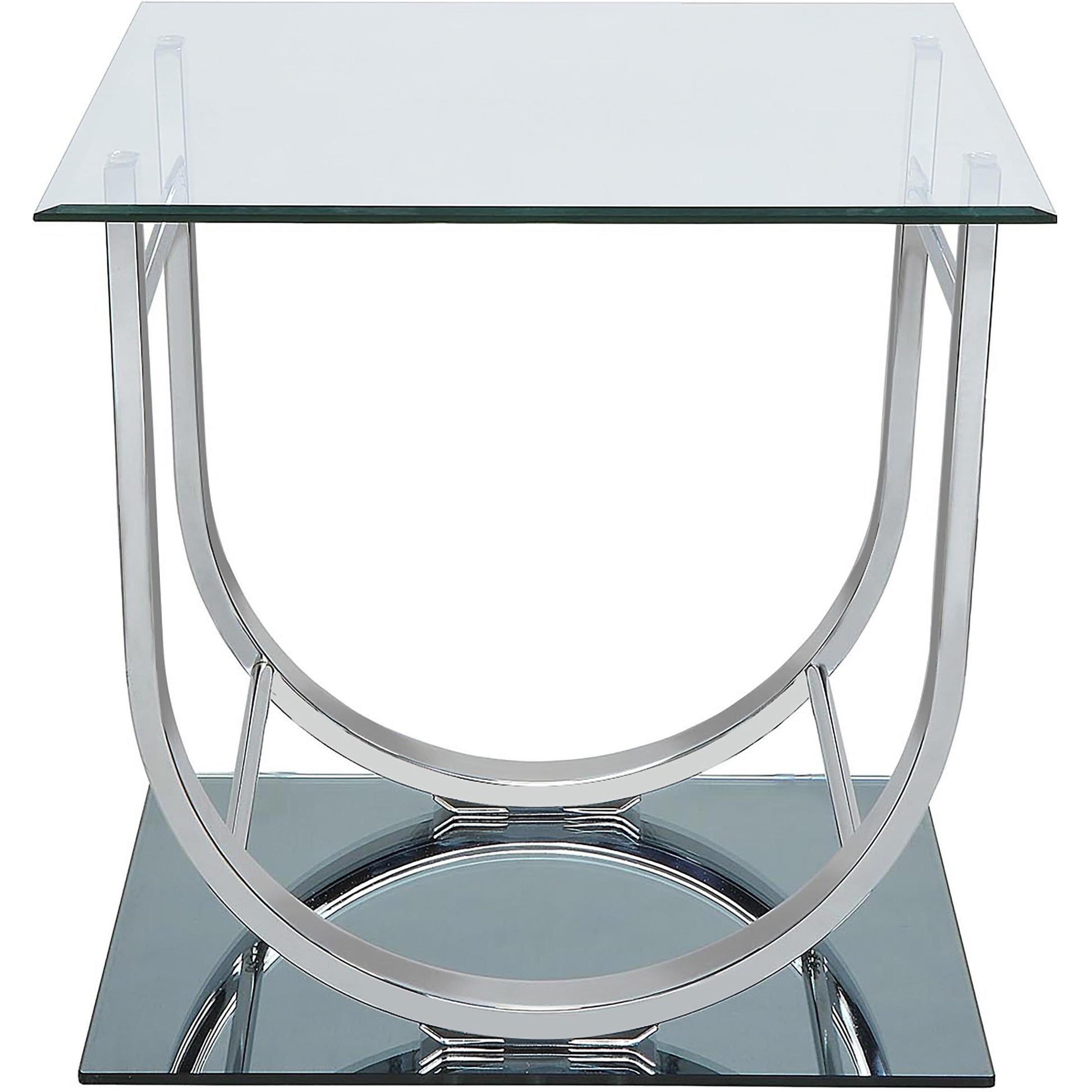  Coaster Furniture Danville 704988-S3 3-piece Glass Top Coffee and End Table Set - Chrome IMAGE 4