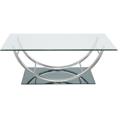  Coaster Furniture Danville 704988-S3 3-piece Glass Top Coffee and End Table Set - Chrome IMAGE 7