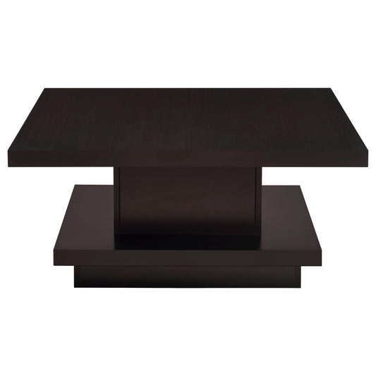  Coaster Furniture Reston 705168-S2 2-piece Square Coffee and End Table Set - Cappuccino IMAGE 1